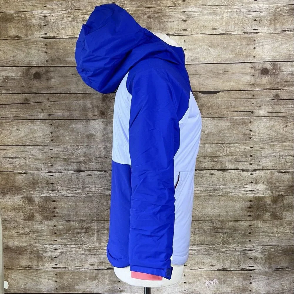 Columbia Omni-Tech Kids Blue Gray Colorblock Waterproof‎ Hooded Ski Jacket Parka